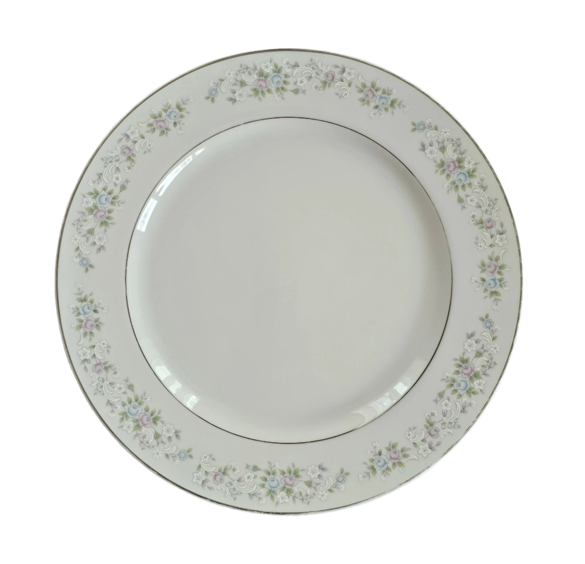 Carlion China 5 Piece Dinnerware Set: Dinner Plate, Bread & Butter Plate, Coupe Soup Bowl, Tea Cup, and Saucer. Corsage Pattern 481.