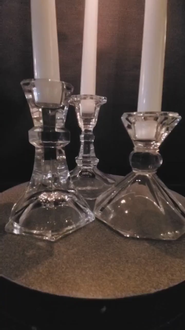 Stunning! Vintage Lead Crystal Candlestick / Taper Holders, Price is for Pairs - Wedding, Anniversary, Date Night :)