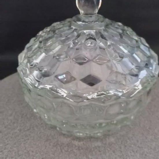 Vintage Whitehall Clear Pressed Glass Candy Dish with Lid, by Colony - Excellent Condition!