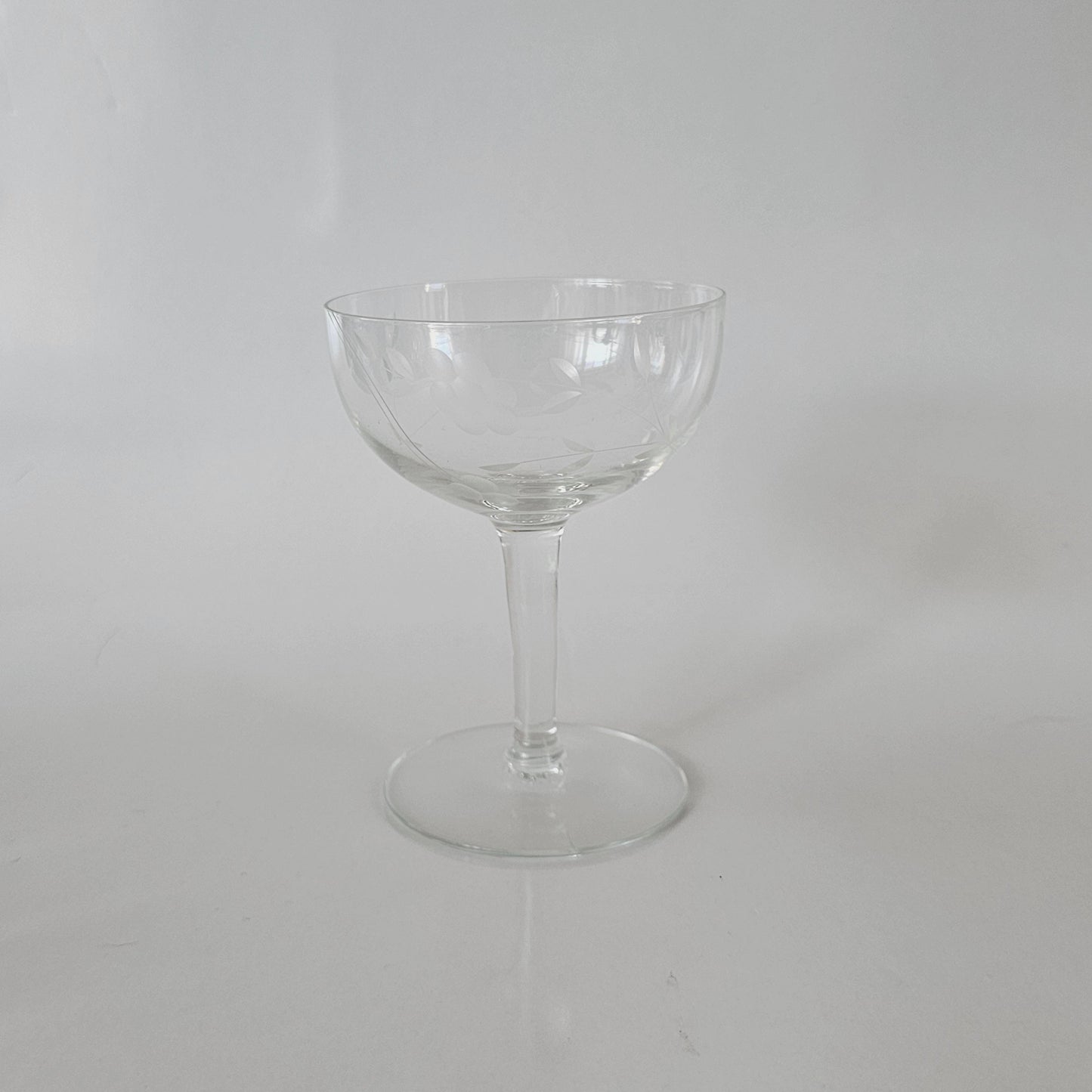 Princess House Champagne/ Tall Sherbet Glass, Etched Lead Crystal, Heritage Pattern