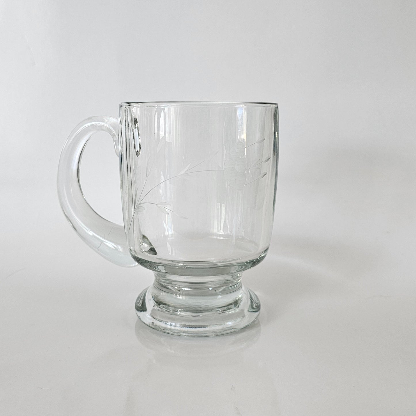 Princess House Large Mug, Etched Lead Crystal, Heritage Pattern