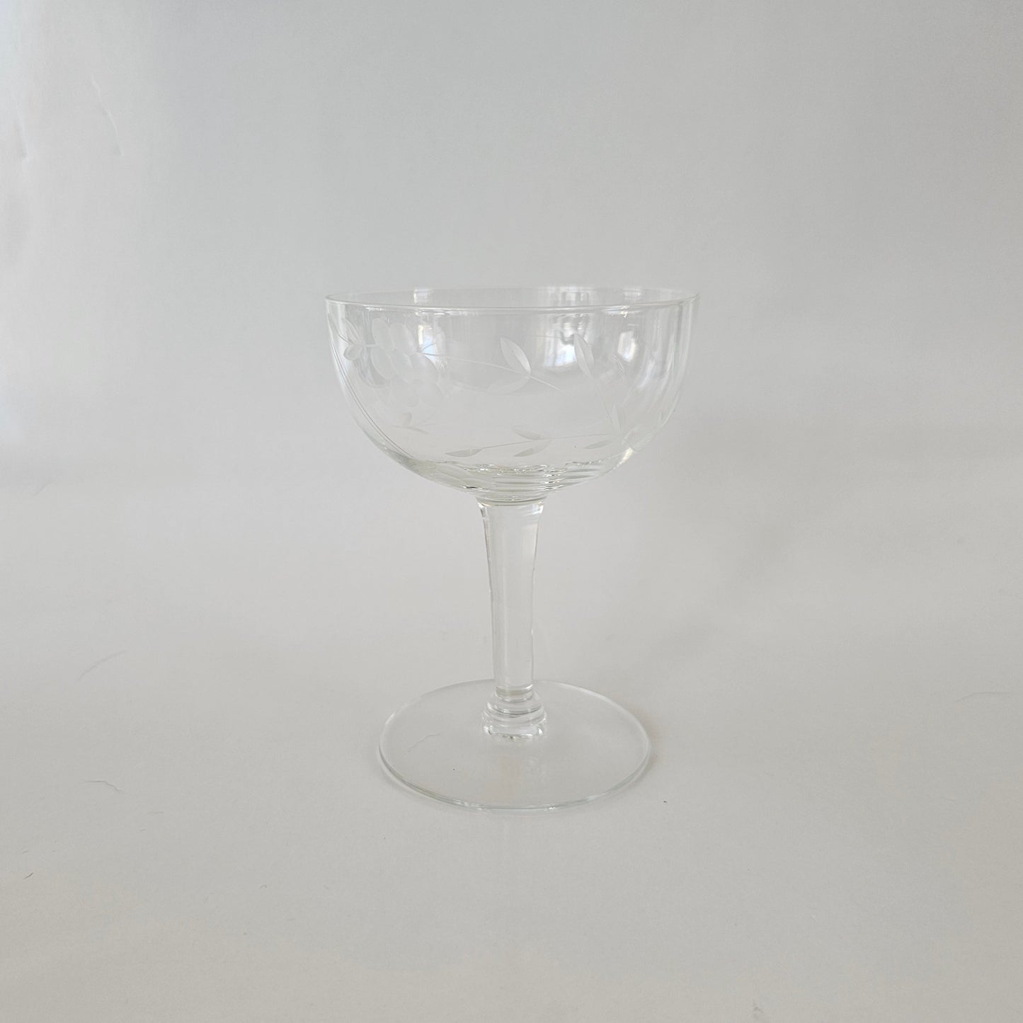 Princess House Champagne/ Tall Sherbet Glass, Etched Lead Crystal, Heritage Pattern