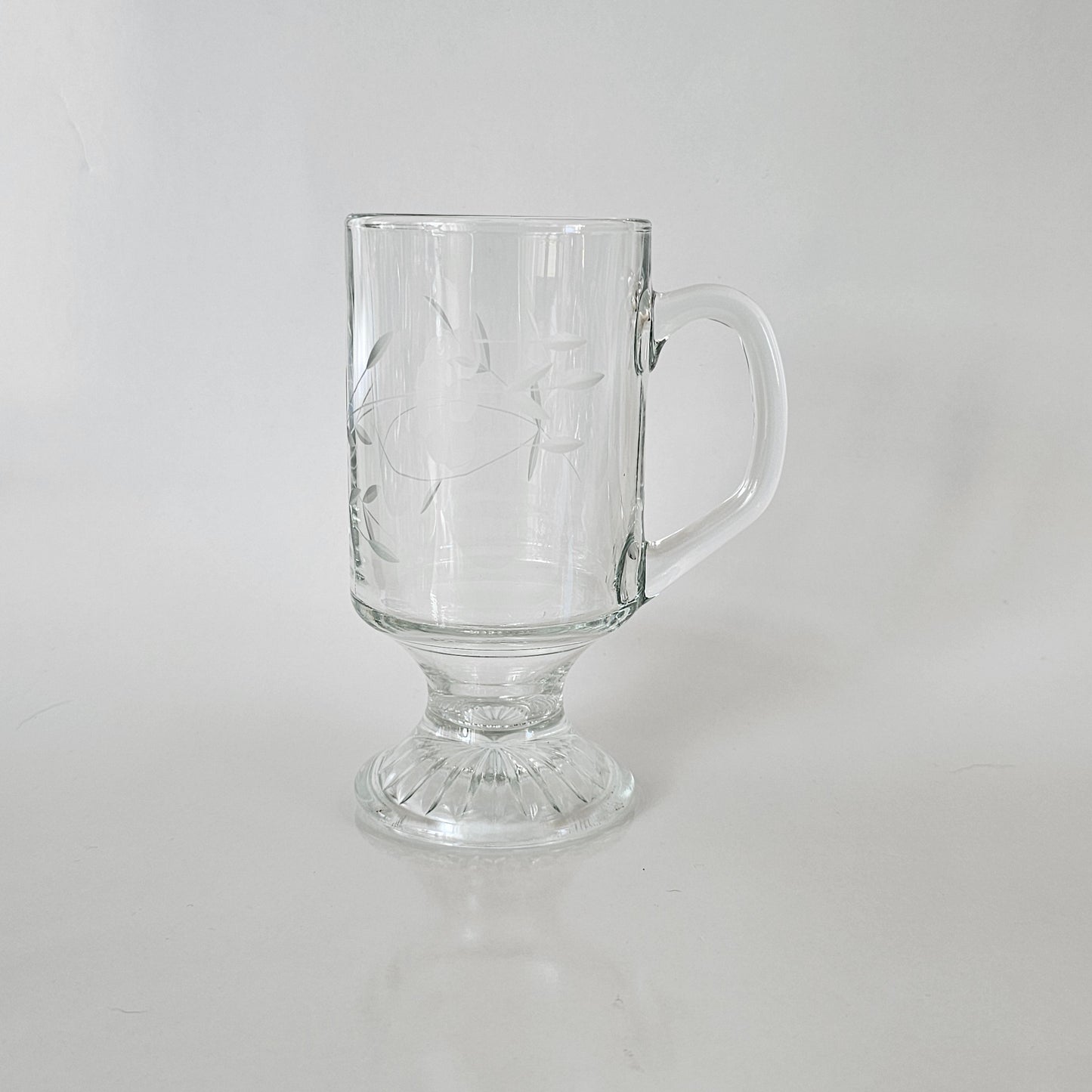 Princess House Irish Coffee Mug, Etched Lead Crystal, Heritage Pattern