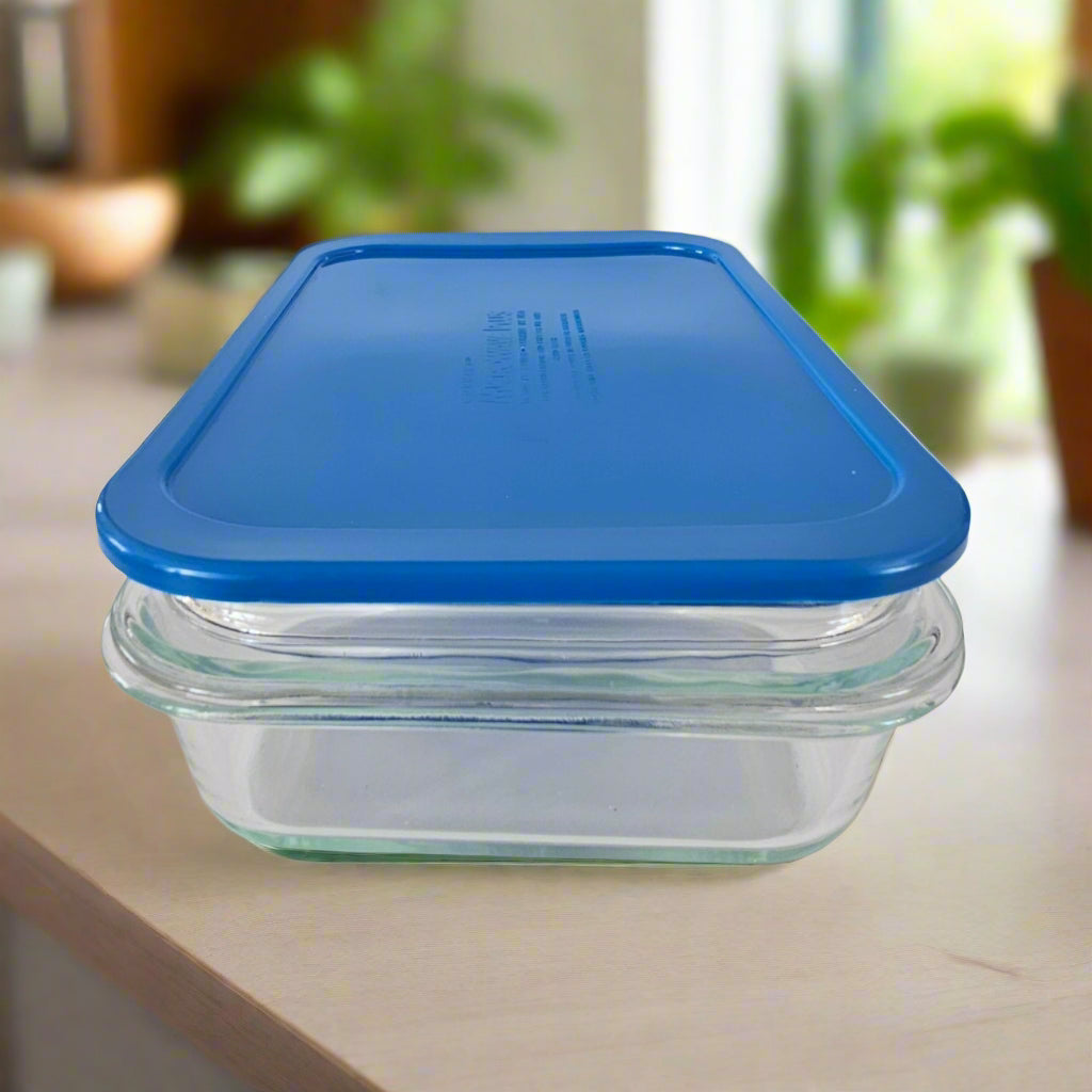 Vintage PYREX 2.4 qt (2.3L) "Microwave Plus" Covered Glass Baking/Casserole Dish, with Two Lids