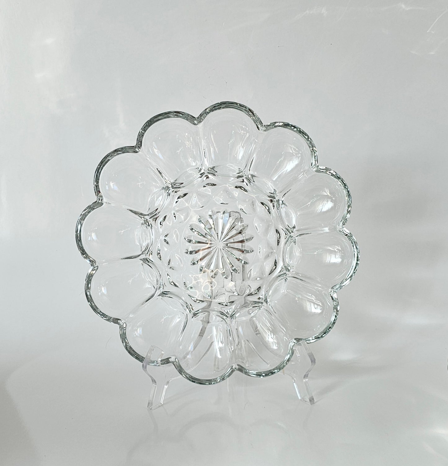 Deviled Egg Plate, Glass, Fairfield Anchor Hocking, Vintage