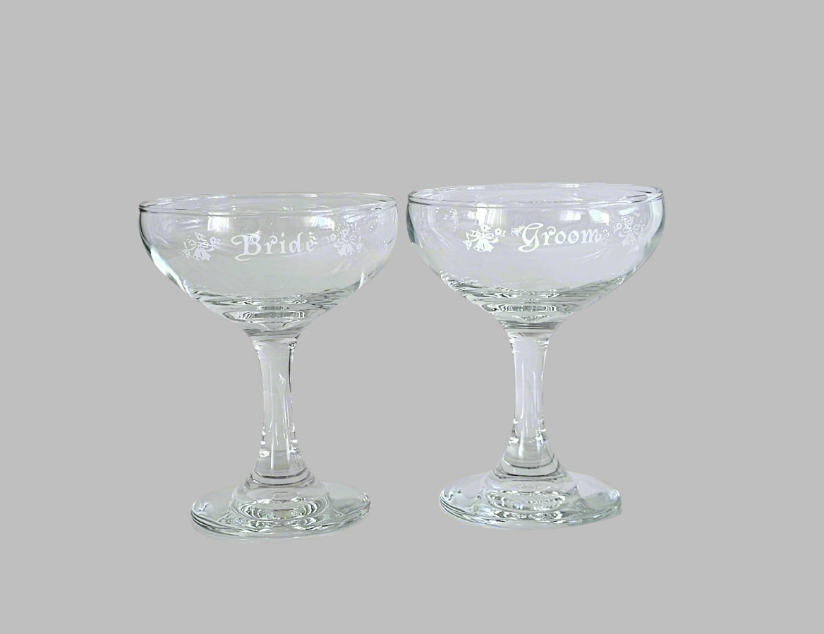 Bride and Groom Wine Glasses