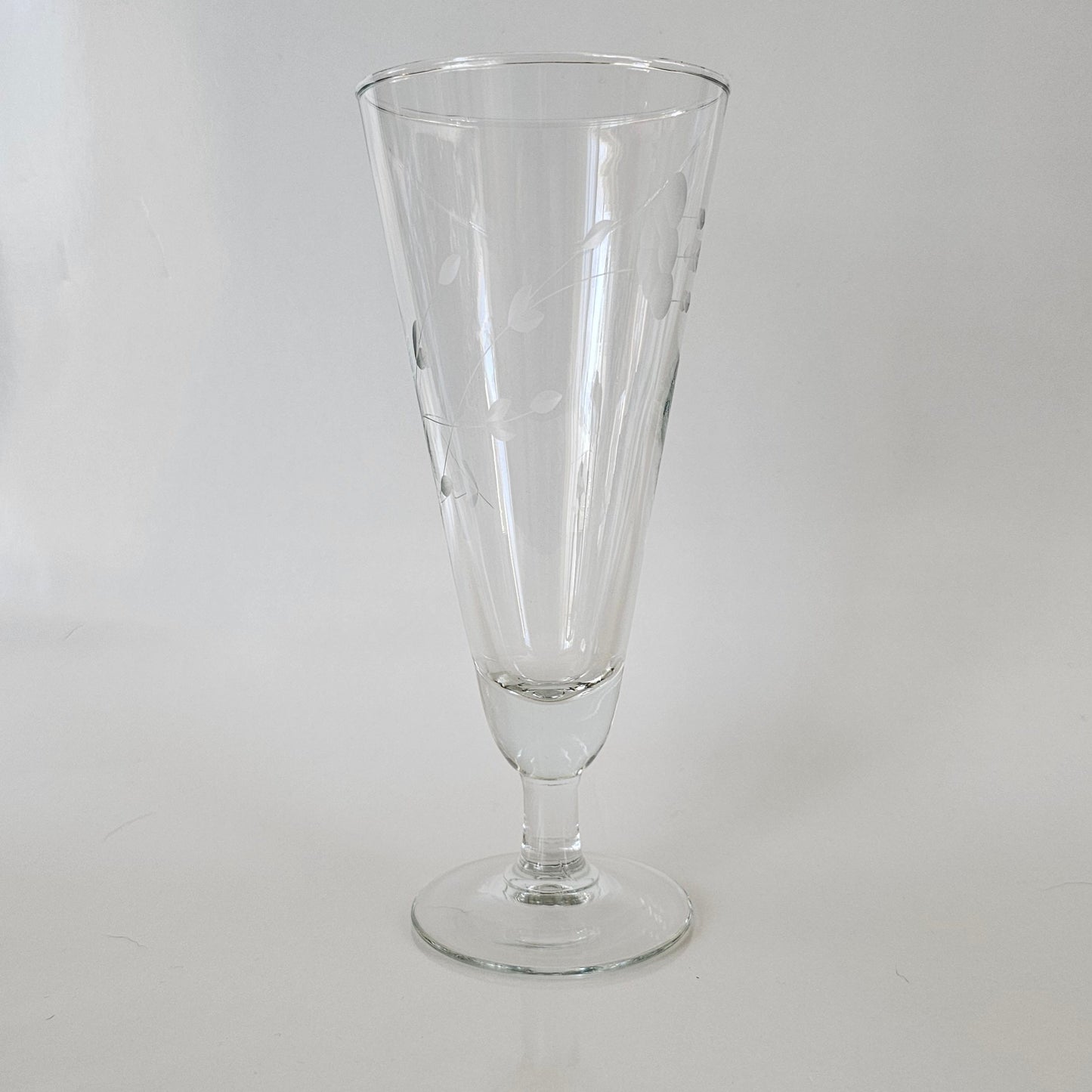 Princess House Pilsner Glass, Beer Glass, Etched Lead Crystal, Heritage Pattern